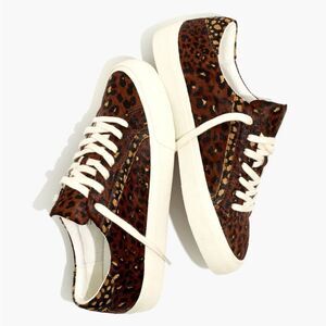 Madewell Sidewalk Low-Top Sneakers in Painted Leopard Colorblock Calf Hair 8